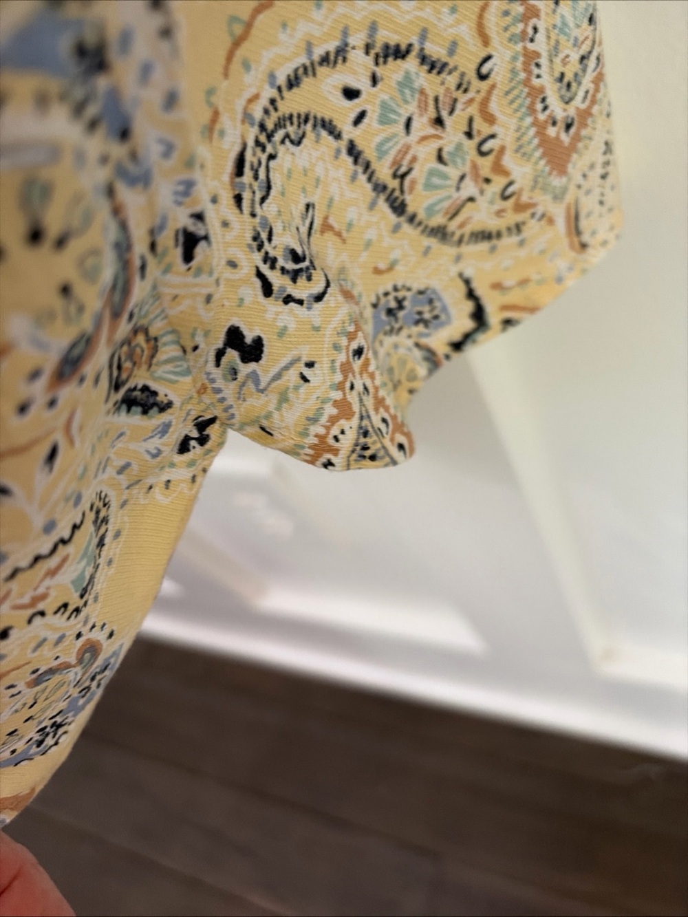 J. Jill women’s Butter Yellow Paisley Long-Sleeve pullover shirt - Picture 6 of 11